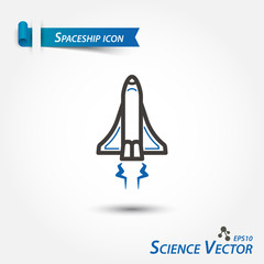 Spaceship icon . scientific vector .