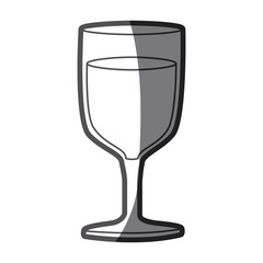 grayscale silhouette of glass of wine vector illustration