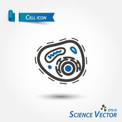 Cell icon ( Bacteria ). Scientific vector .