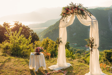 Wedding ceremony in the mountains in Montenegro