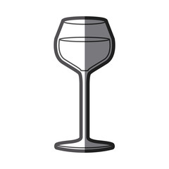 grayscale silhouette of burgundy glass with half shadow vector illustration