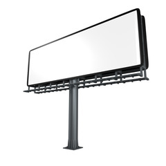 3D Rendering of a empty billboard with clipping path