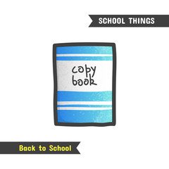 Obraz premium Back to School Supplies, vector hand drawn icon