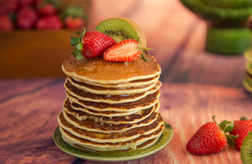 Pancakes with strawberries