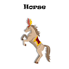 circus or carnival horse with plume