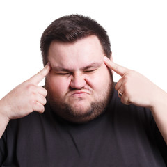 Obraz premium Man suffering from headache, isolated shot