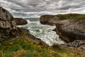 Fototapeta na wymiar Landscape on the coast of Cue. Asturias. Spain.
