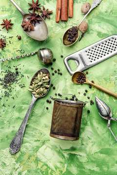 tablespoons with spices