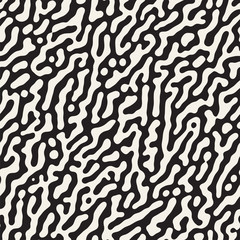 Vector Seamless Grunge Pattern. Black and White Organic Shapes. Abstract Background Illustration
