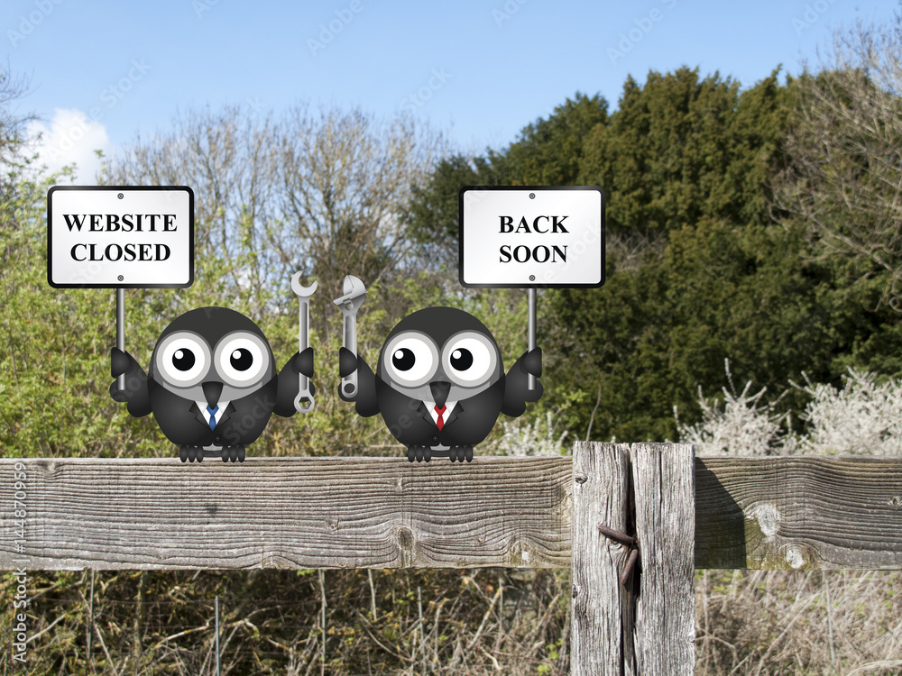 Canvas Prints comical website closed due to maintenance back soon message