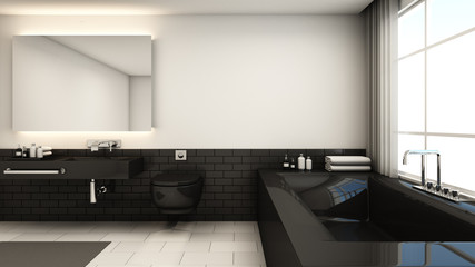 Bathroom design modern & Loft - 3D render