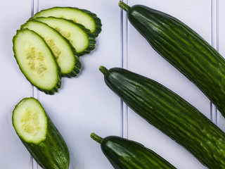 Fresh Sliced Ripe Salad Cucumber