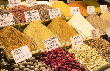 Sweets and spices on the Egyptian bazaar in Istanbul 