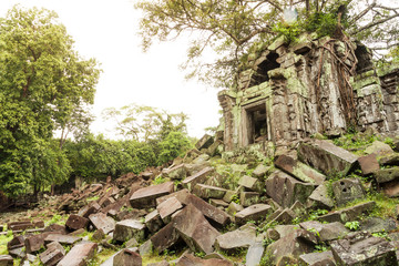 Beng Mealea, ancient temple ruins in the jungle, Siem Reap, Cambodia.