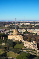 Fototapeta na wymiar Vatican Radio building at the Vatican Gardens. Rome. Italy