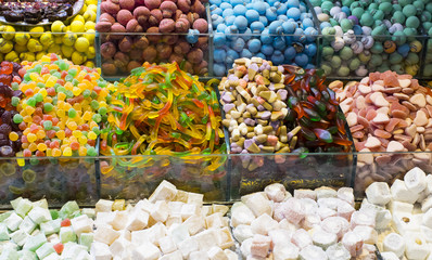 Sweets and spices on the Egyptian bazaar in Istanbul 