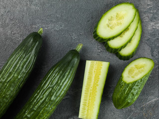 Fresh Sliced Ripe Salad Cucumber