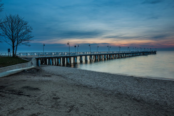 Obraz premium Piękny wschód słońca na plaży. Gdynia Orłowo. Polska
