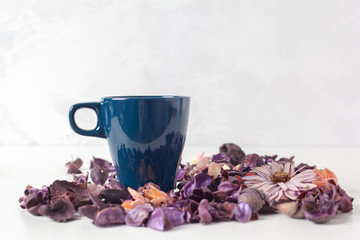 Delicate morning tea table setting