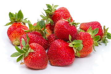 Natural strawberry on white