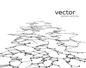 Vector background with black abstract particles.