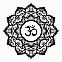 Om symbol. Mandala. Vector art