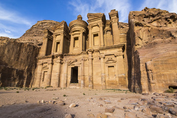 Ancient abandoned rock city of Petra in Jordan tourist attraction