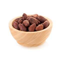 Chocolate with cacao, isolated on white background