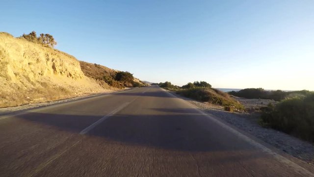 Video footage: Drivers View on a ocean road (coastal highway) in Greece 
