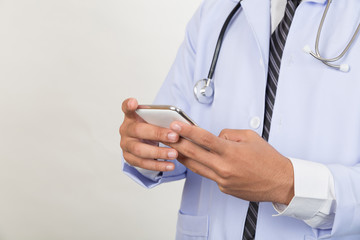 Medicine doctor working with mobile smart phone - Medical technology concept.