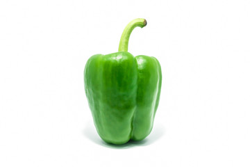 Green bell peper on white background.