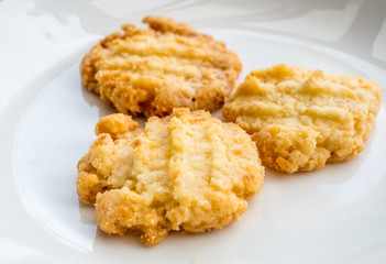 Cookies on white dish