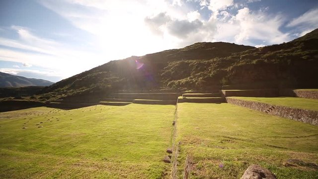 HD video footage the Inca ruins of Tipon. Located near Cusco in the Andes of Peru, South America