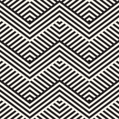 Abstract ZigZag Parallel Stripes. Stylish Ethnic Ornament. Vector Seamless Pattern.