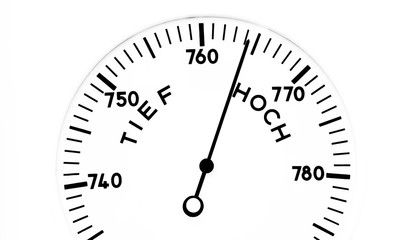 Barometer zeigt ein Hochdruckgebiet an