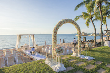 Wedding setup on beach