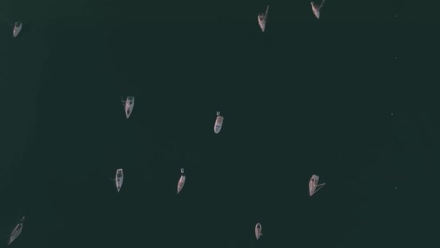 Vue a&eacute;rienne de bateaux 