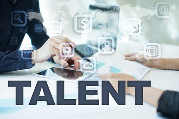 talent on virtual screen. Business, technology and internet concept.