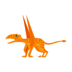 Vector flat style illustration of prehistoric animal - Dimorphodon.