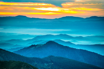 Sunset in the mountains