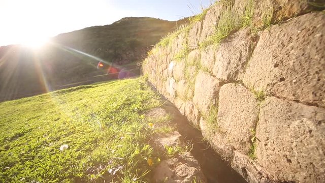  water channel in Tip�n (Inca ruins). Cusco, Andes in Peru, South America