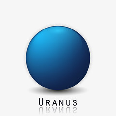 Uranus planet 3d vector illustration isolated on white background.