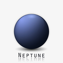 Neptune planet 3d vector illustration isolated on white background.