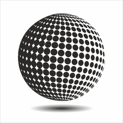 Set abstract halftone 3D spheres. Dotted spot vector design elements.