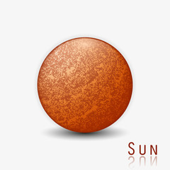 Realistic sun 3d vector illustration isolated on white background.