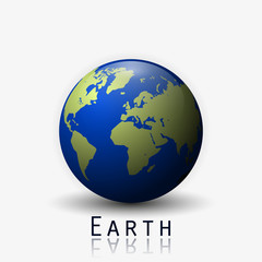 Realistic Earth vector illustration. 3d planet icon. World map.