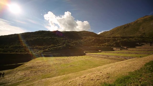 Inca ruins of Tip�n in the east of Cusco in the Andes of Peru, South America. HD Video footage