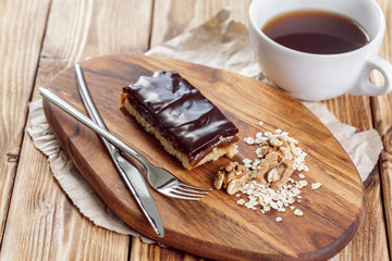 cake on old wooden background