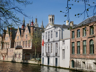 Historic buildings in Bruges Old Town , Belgium
