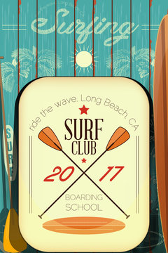 Retro Surfing Poster